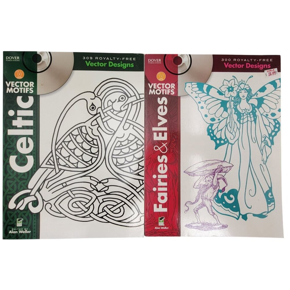 Celtic Fairies/Elves Vector Motifs Books By Dover Publications With CD/ROM